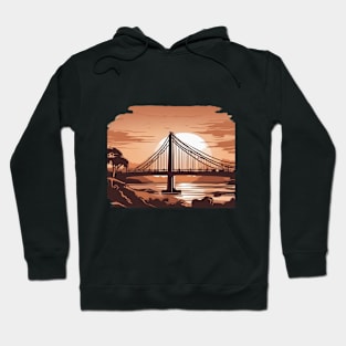 Sunset Bridge Silhouette Artwork No. 709 Hoodie